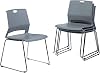 Sidanli Gray Stackable Chairs, Modern Waiting Room Chairs Set of 4