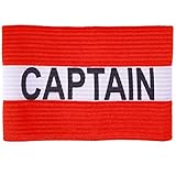 Crown Sporting Goods Captain Armband | Adult Team Sports Athletic Accessory | One-Size Elastic Player Band for College, Intramural, Recreational, Indoor & Outdoor, Soccer & Basketball (Red)