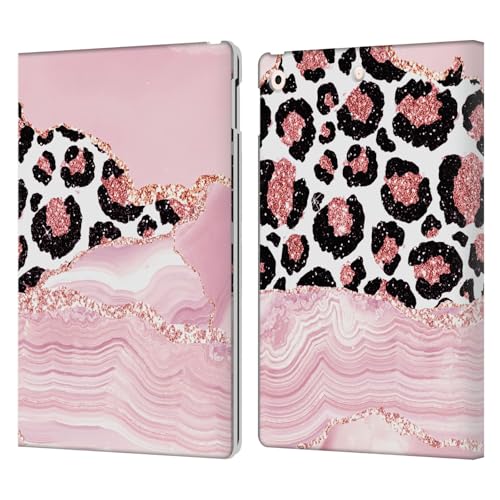 Étui portefeuille cuir iPad 10.2 2019 2020 2021 rose pailleté