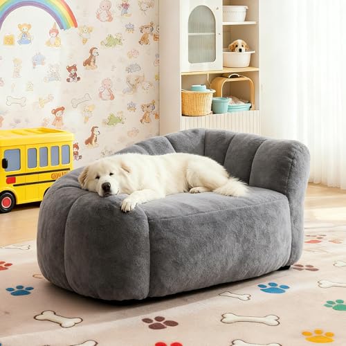 Belandi Dog Sofa Couch for Large Dogs, 51” Memory Foam Grey