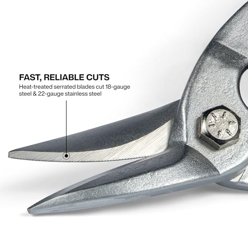Image of Klein Tools 120AVSKIT Aviation Snip Set, Left, Right, Straight Cut, Metal Shears with Forged Steel Blade, 3-Piece