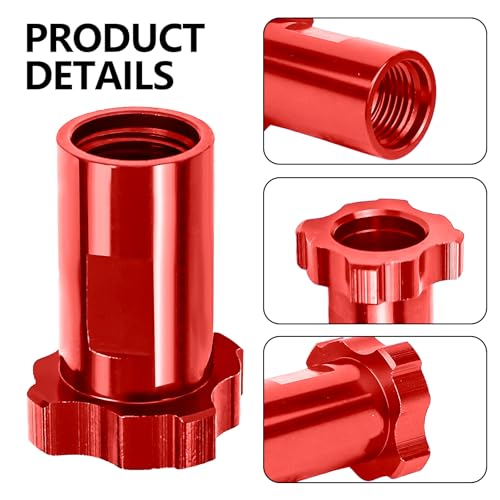 Image of Hovom Car Spray Gun Cup Adapter, 16mm Thread 1.5mm Pitch Master Elite Paint System MPS Female Adapter, Spray Gun Paint Cup Adapter Fits PRO-33, PRO-44, PRO-88 HVLP Spray Guns (Red+Internal Thread)