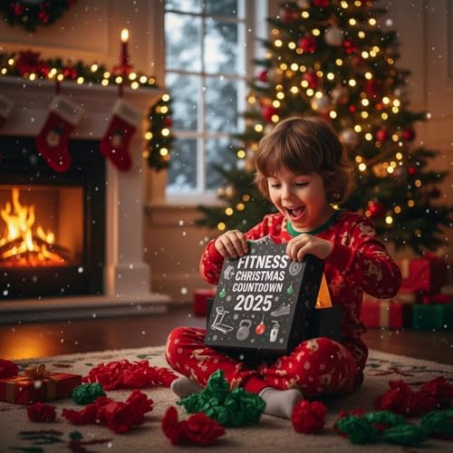 FGDTREE Calendrier de fitness avec compte à rebours en acrylique de qualité supérieure - Boîtes cadeaux interactives pour activités de Noël - Calendrier d'entraînement transparent – vue 5
