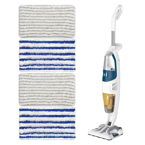 Lingette pour Clean, 4 pièces Clean and Steam Lingette, pour Cle an and Steam Accessoires, Chiffons De Rechange, Bleu + Gris.