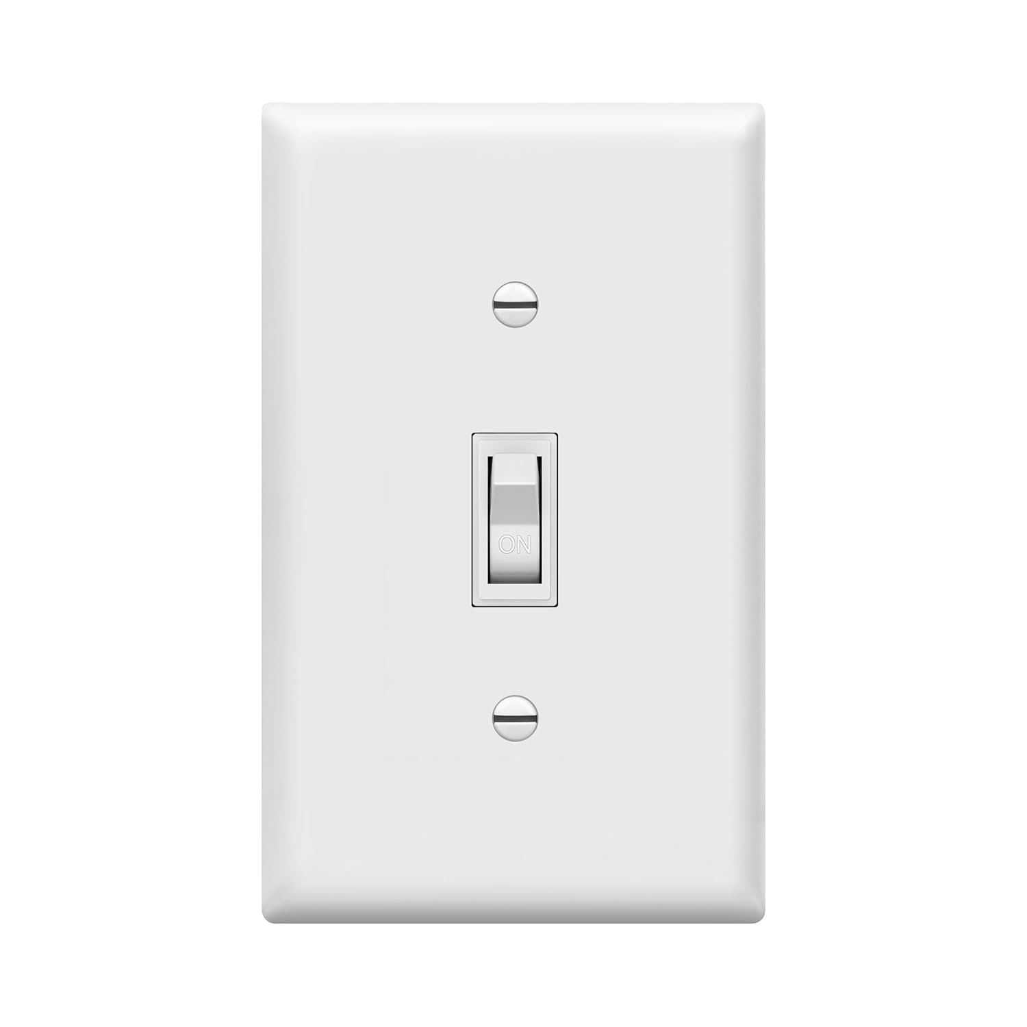 ENERLITES Toggle Light Switch with Wall Plate, Single Pole, 15A 120-277V, Grounding Screw, Residential Grade, UL Listed, 88115-WWP-20PCS, White, 20 Pack