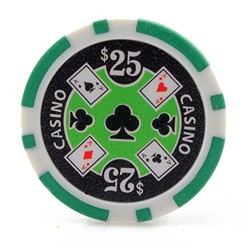 Versa Games Casino Ace Chips in 11.5 Gram Weight - Pack of 50 (Choose Colors) (Green)