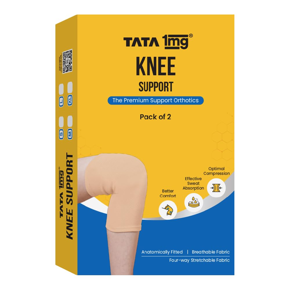 Tata 1mg Knee Support For Pain Relief, Sports & Exercise | Knee Support Cap Guard Pair For Unisex - Medium (Pack of 1)-image-16