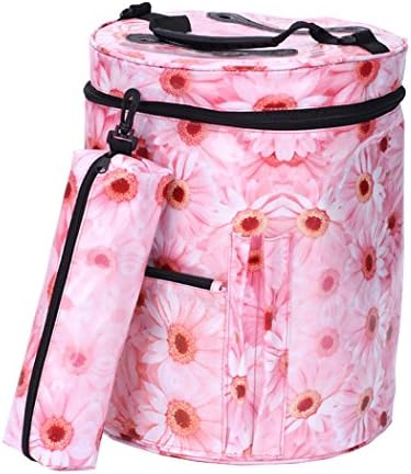 Yarn Bin/Drum Storage for Crochet and Knitting Knitting Yarn Holder, Sweetauk Wool Storage Bag Portable, Lightweight and Easy to Carry (Sunflower)