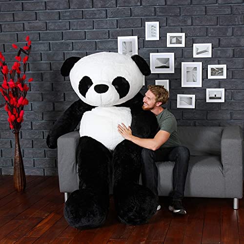 Image of 7-Foot Panda Plush with Free 30cm Heart - Giant Stuffed Animal Gift for Birthday, Wife, Girlfriend, or Husband (7 Feet, Panda)