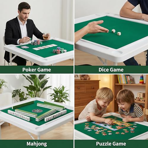 Mesa plegable verde de 35.4 pulgadas para 4 jugadores miniatura 6