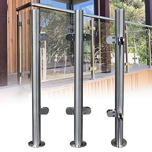 Poste para valla de piscina y jardín con pinza de vidrio para un diseño exterior limpio