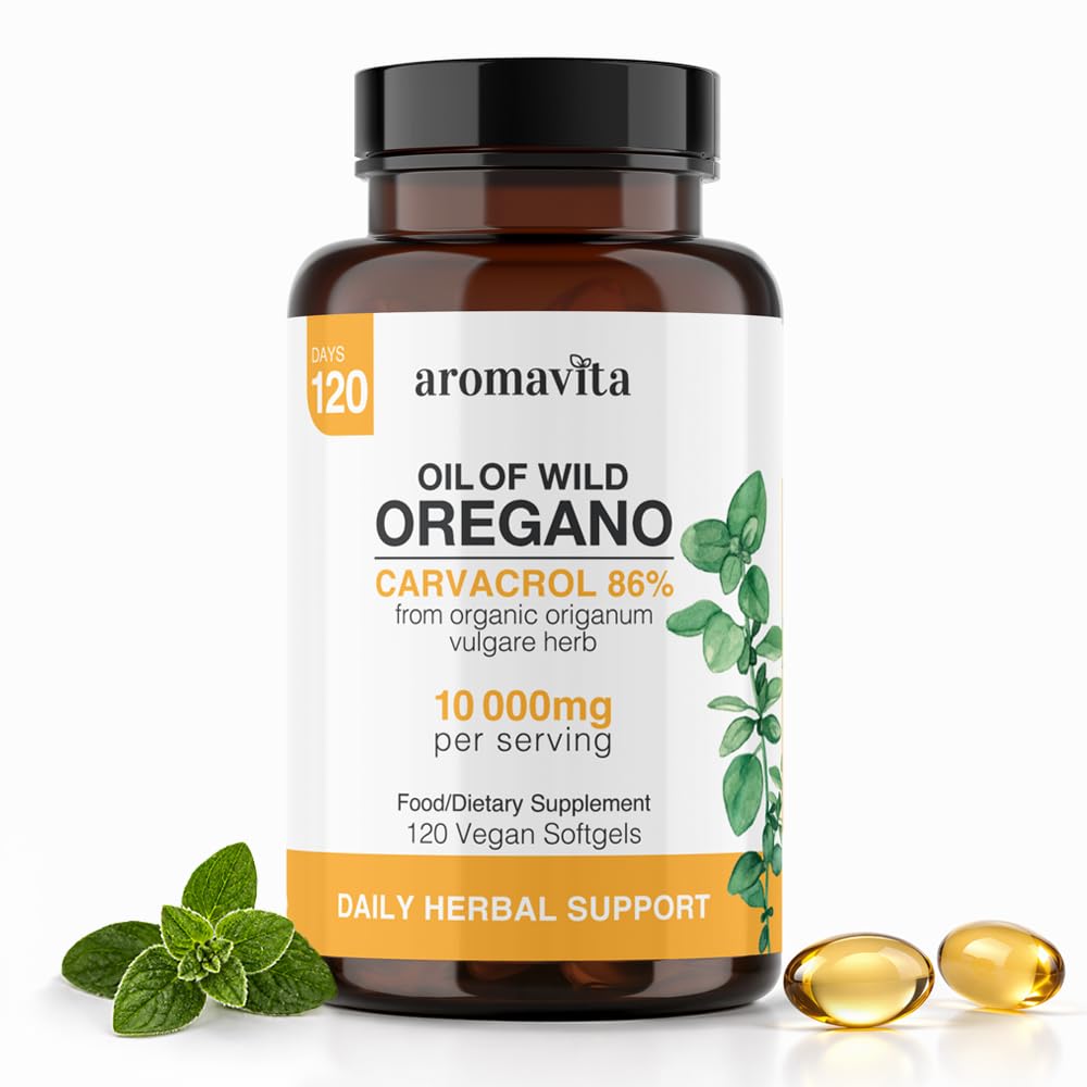 Wild Oregano Oil Softgels, Organic, 86-90% Carvacrol, 120 Vegan Softgels