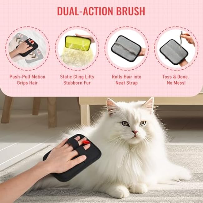 2 PCS Electrostatic Pet Hair Removal Glove, Upgraded Reusable Grooming Gloves for Dogs & Cats, Efficient Fur Remover for Couch, Car Seat, Furniture, Carpet, Animal Fur Removal Tool-nNg6hpM8