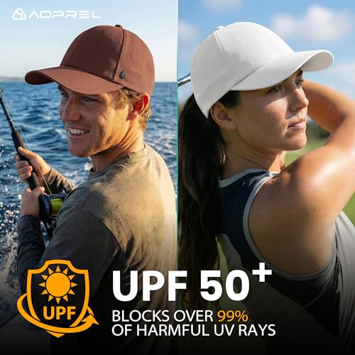 Image of AOPREL Cooling Running Hat for Men & Women Quick-Dry Breathable Performance Hat Lightweight UPF 50+ Unstructured Baseball Cap