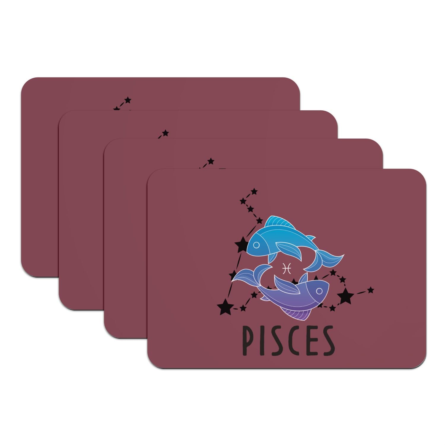 Sets de table grand format antidérapants motif poissons rouge astro