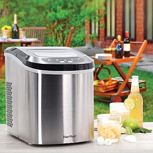 Northair Stainless Steel Portable Countertop Ice Maker with 26 lb. Daily Capacity - Silver