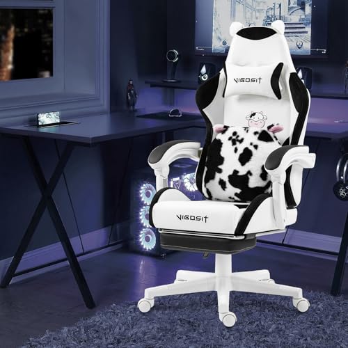 Vigosit Black White Cow Gaming Chair