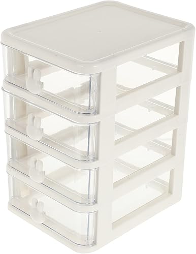 SAFIGLE Mini organizador de cajones de plástico, cajones de almacenamiento de plástico con cajones, organizador de escritorio para oficina en casa,