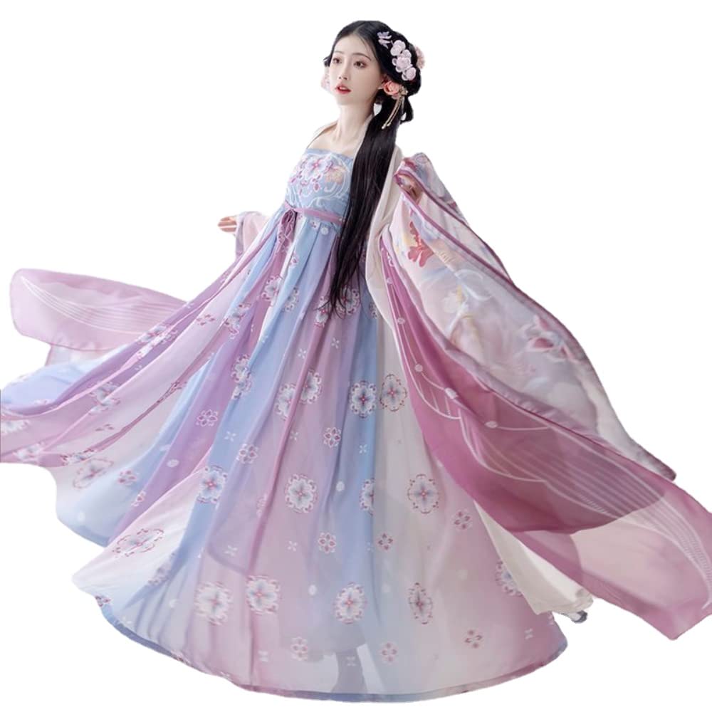 Amazon.co.jp: 漢服ドレス 女性 古代中国伝統漢服セット 女性