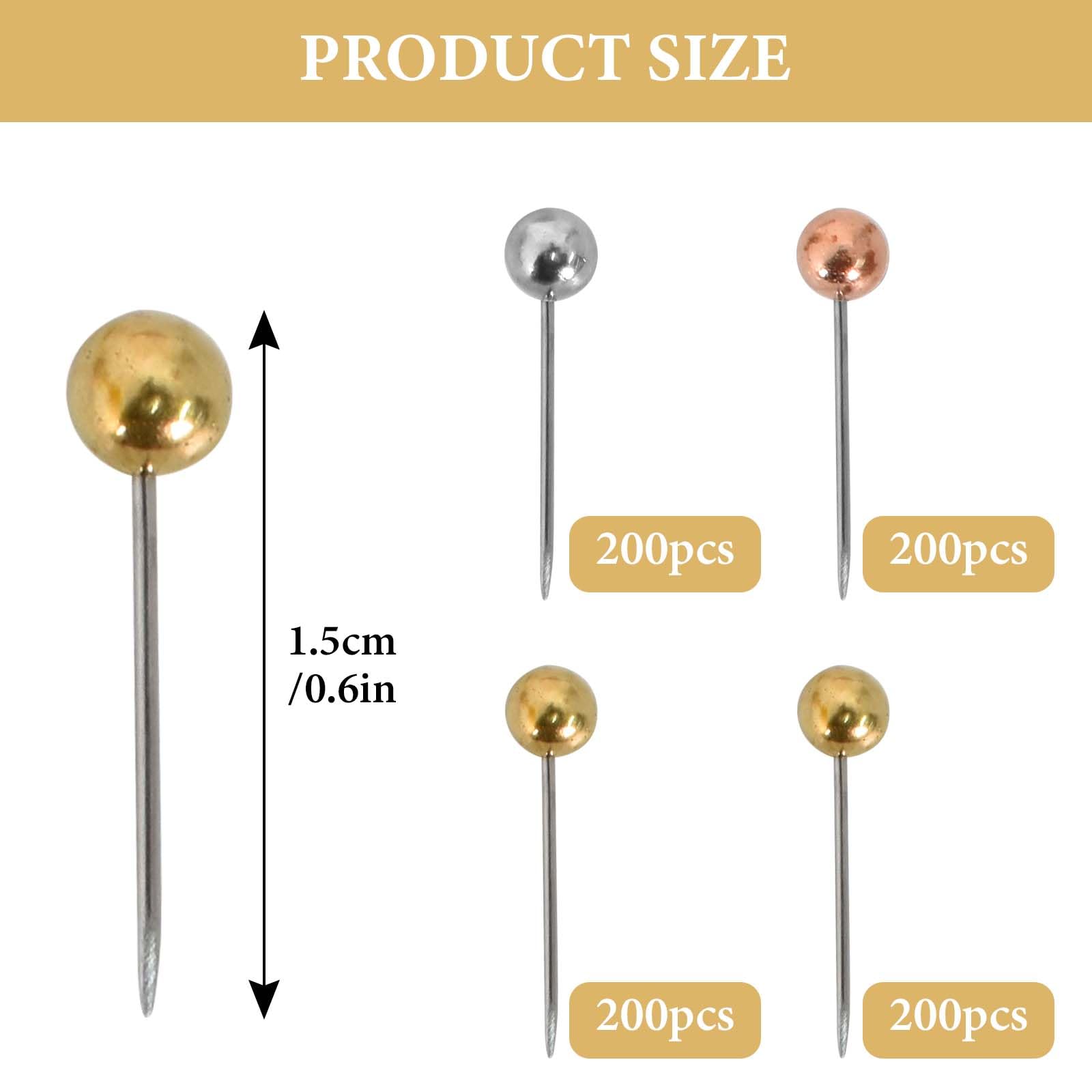 Punaises,Lot De 180 Punaises Métal Épingles De Carte Avec Tête Ronde En