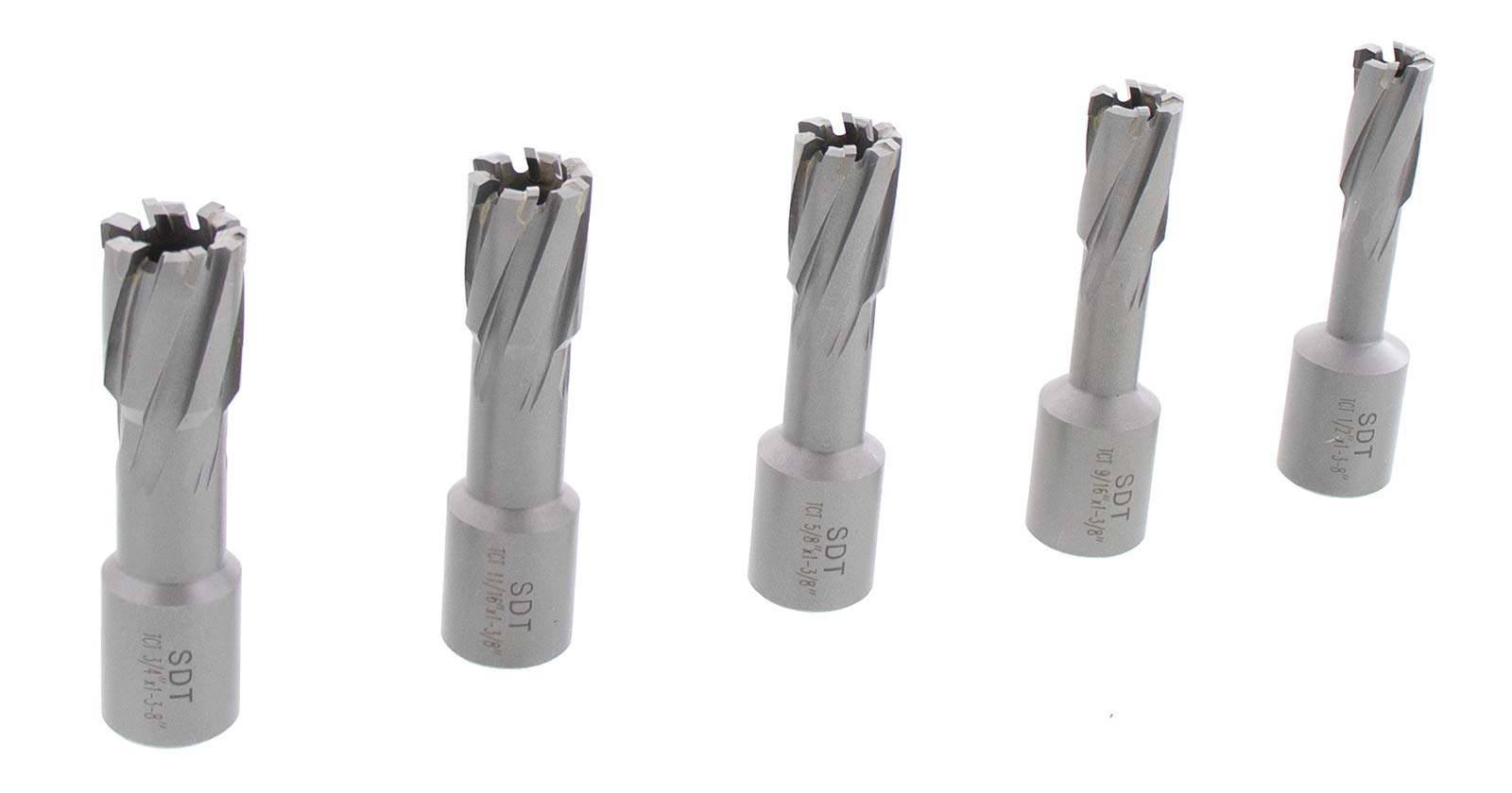 Steel Dragon Tools - Juego de 13 piezas de cortadores anulares con punta de carburo de tungsteno de 1-3/8 pulgadas, tamaño de 1 1/2 pulgadas - 1-1/8 pulgadas, 2 pines