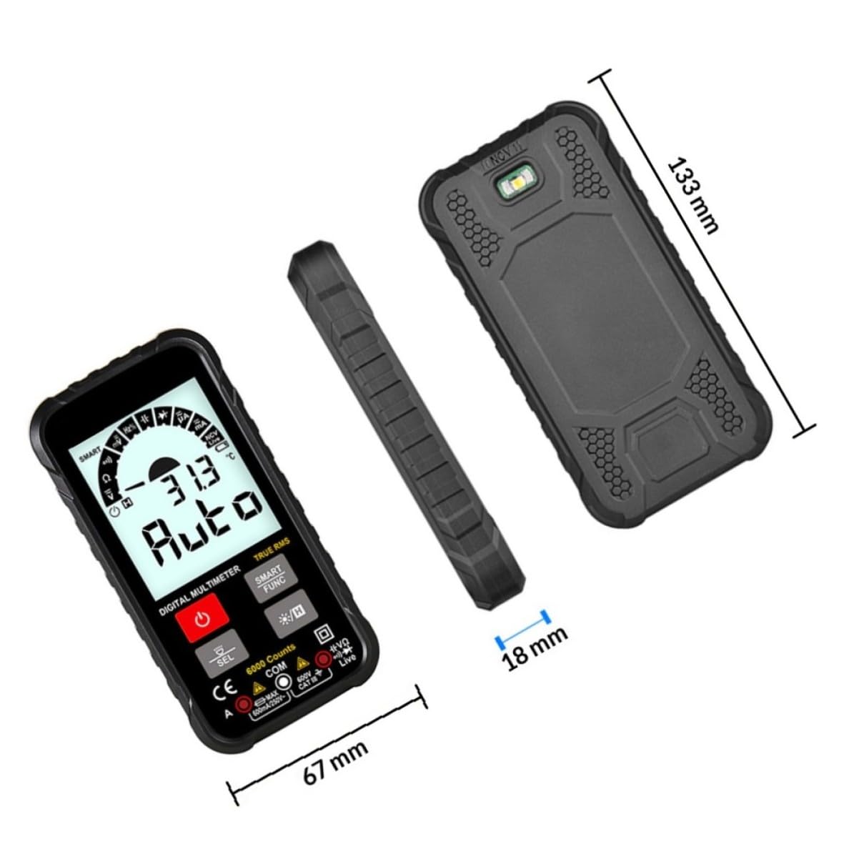 Et8132 Sicherheitsmultimeter mit Druckknopf, Tragbares Messgerät