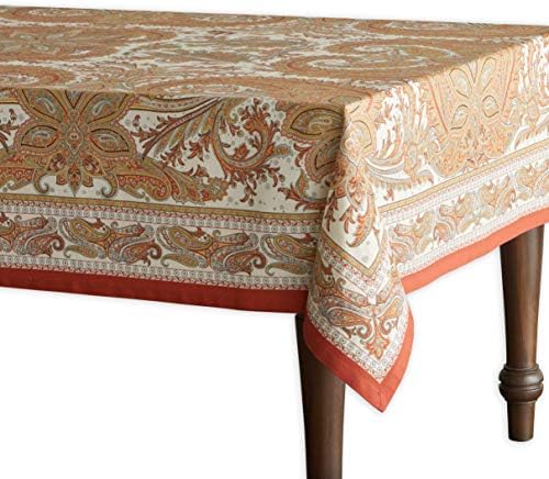 Maison d' Hermine Tablecloth 100% Cotton 60"x120" Washable Rectangle Table Cover Decorative Tablecloths, Dining, Buffet Party & Camping, Kashmir Paisley - Thanksgiving/Christmas