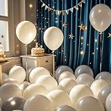 Zestaw 52 balonów z białego lateksu z matowym wykończeniem, balony na helu, balony na dekorację urodzinową, dekorację przedporodowego przyjęcia, dekorację ślubną, dekorację chrzcielną, dekorację