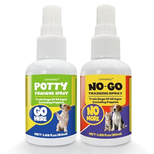 Creimpdoty Dog Potty Training Spray Set, Dog Pee Spray, Indoor & Outdoor Potty Training for Dogs & Puppies, Stops Urination & Marking, Puppy Essentials (1.69 fl oz, 2-Pack)