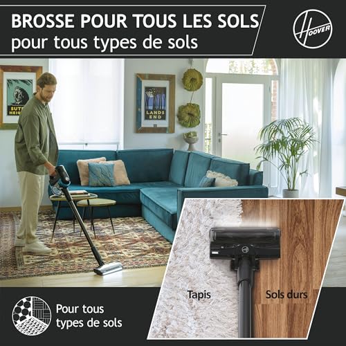 Aspirateur Balai Hoover HF410P 011 – 240W, Autonomie 30 min, Filtration HEPA - vue 10