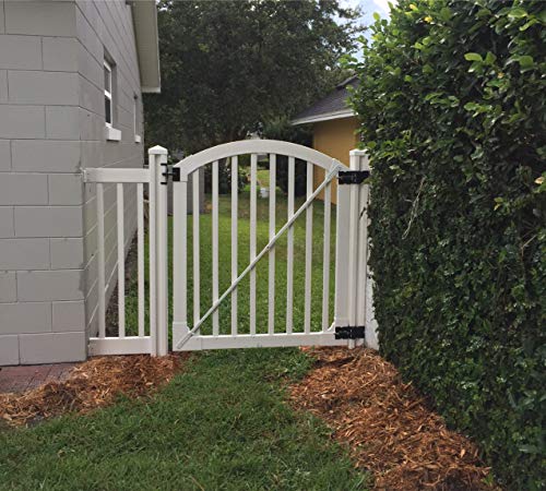 WamBam Traditional 4 by 4-Feet Premium Vinyl Yard and Pool Gate with Powder Coated Stainless Steel Hardware - Thumbnail 5