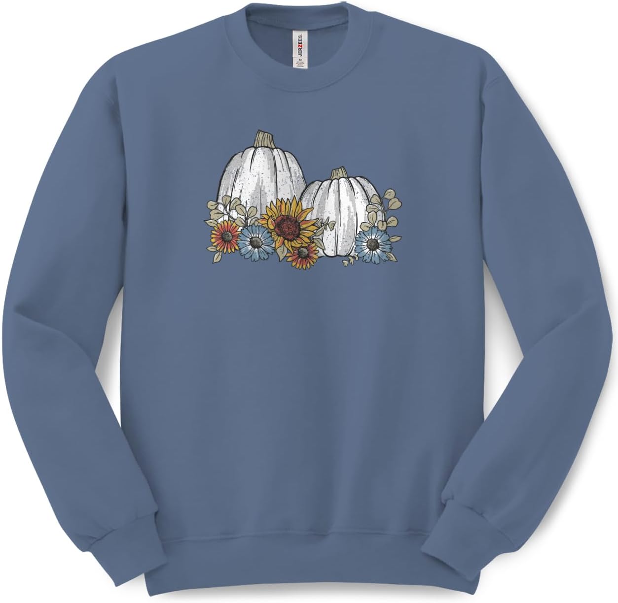 B Wear SportswearFall Pumpkin & Autumn Sunflower Seasonal Women's Graphic Crew Neck Sweatshirt