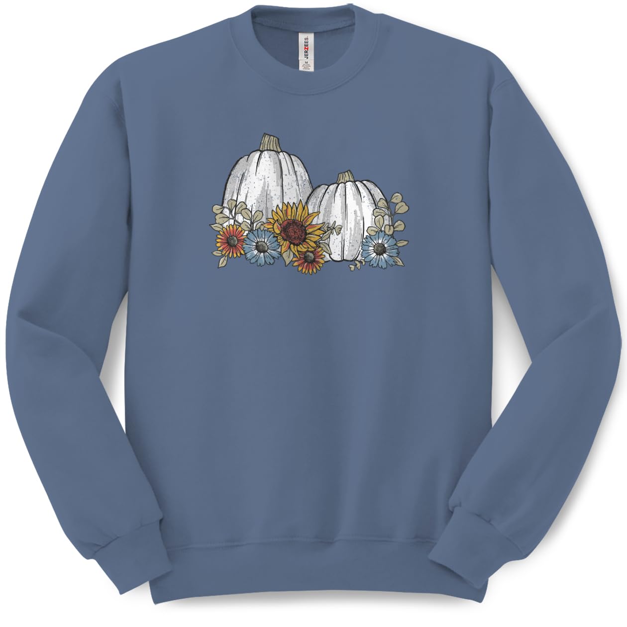 B Wear SportswearFall Pumpkin & Autumn Sunflower Seasonal Women's Graphic Crew Neck Sweatshirt