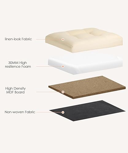 Miniatura 71 de Taburete otomano de almacenamiento otomano con reposapiés, banco plegable con almacenamiento, dormitorio de estudiantes y entrada, 16 x 12 x 12