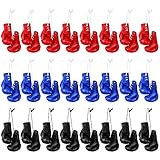 Batiyeer 24 Pairs Mini Boxing Gloves for Car Mirror Christmas Ornament Miniature Punching Gloves Boxing Party Decorations Christmas Tree Ornament for Home Party Favors (Red, Blue, Black)