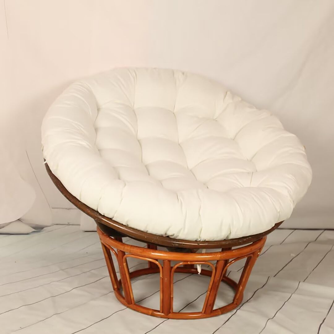 Xinwanhong Papasan - Cojín para sillón colgante, cojín de suelo para sillas giratorias, redondo, silla de ratán sintético, color beige, 40 x 40 cm