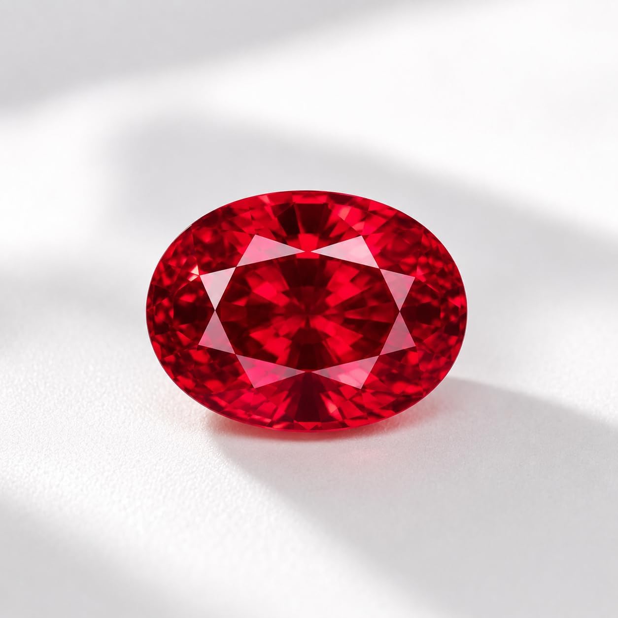 0.6-7 Carat Oval Cut Ruby Loose Stone, Lab Created Red Corundum Gemstone, VVS Clarity Loose Gem for Ring, Pendant, Earrings, Jewelry Making Gift