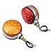 2pcs Round 42-LED Red Amber Double Face Waterproof Stop Tail Side Marker Turn Signal Pedestal Fender Lights Compatible with Peterbilt Kenworth Freightliner Volvo Truck Trailer
