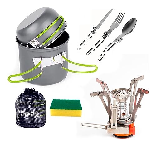 Kit Cozinha para Camping Pesca Trekking Travessia Panela Fogareiro Talher