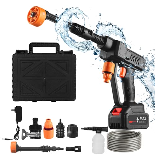 Nettoyeur Haute Pression sur Batterie Nettoyeur Haute Pression sans Fil 21V 60 Bar pour Voiture Jardin