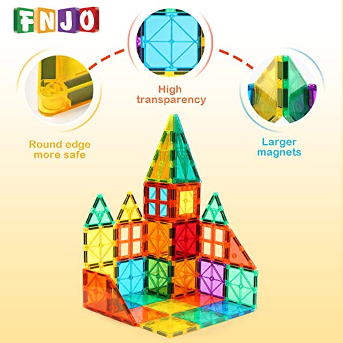 Fnjo FNJO0001 Magnetic Tiles, 110Pcs Magnet Building Set, Magnetic Building Blocks,Construction Stem Learning And Playing Toys For Kids thumb #5