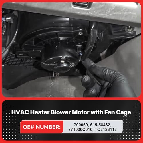 Image of 700060 HVAC Heater Blower Motor Assembly with Fan Cage for 2000 2001 2002 2003 2004 2005 2006 Tundra Pickup Replaces# 615-58482, 871030C010, TO3126113