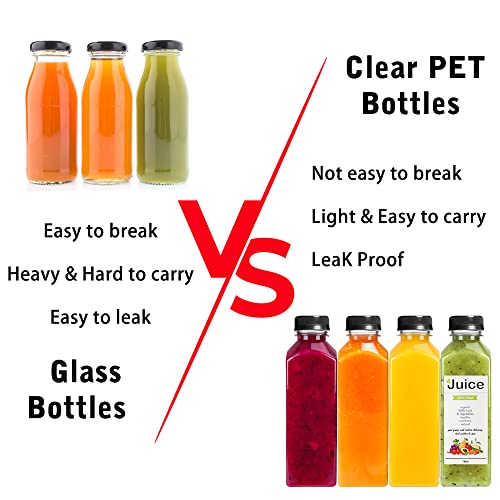 DEPEPE 16 Pack 16oz Reusable Plastic Bottles with Caps, Empty PET Juice Bottle with Lids for Juicing, Smoothies, Drink, Water Containers 3 514MtaD3uqL