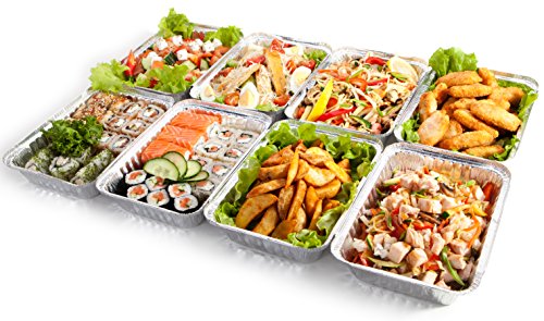 Dobi [50 Pack - 2.25 Lb.] Foil Pans With Cardboard Lids - Disposable Aluminum Foil Take-Out Containers With Lids #TOP4