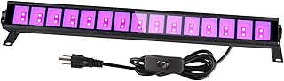 Upgraded 36W LED Black Light Bar, Premium LED Blacklight Flood Light with Plug+Switch+5ft Cord, Light Up 21x21ft Area, for Halloween Glow Fluorescent Party Bedroom Game Room Body Paint Stage Lighting