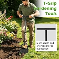 Lcokeiy Lawn Edger Tool – Half Moon Edger with Wide Footplate, Manual Hand Metal Yard Garden Flower Bed Weed Landscape Grass Edger for Sidewalk, Garden Border and Cable Burying Long Handle 40" — image 4
