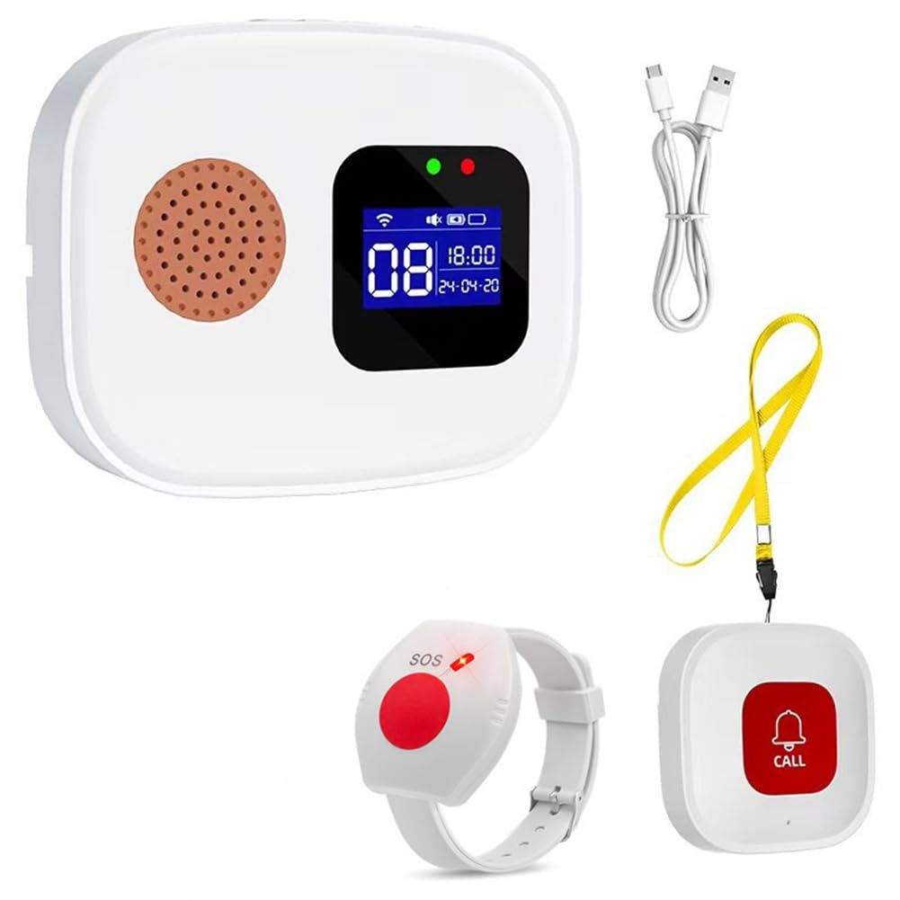 Jnchdghwa Tuya WiFi Wireless Caregiver Pager Tuya WiFi Wireless Caregiver Pager System Emergency Alert Button for Seniors Patient Hospital Alert System
