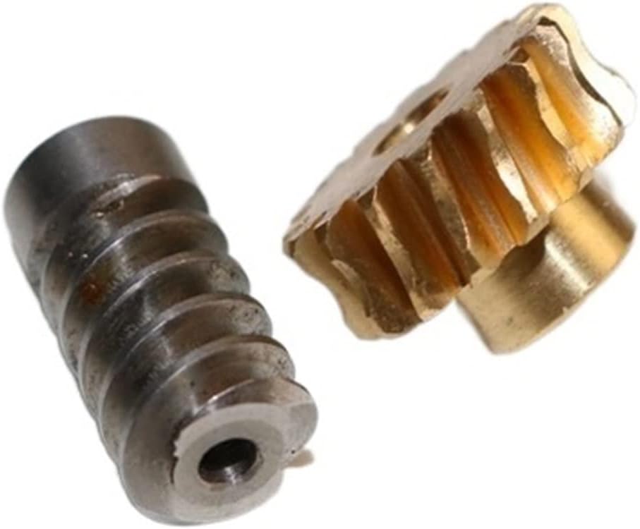 GRESIK Step Miter 1 Set 1 Module Worm Rod 2 Module 16 Teeth Worm Gear Speed Ratio:1: 8 High Torque Reducer Model Steering Gear Lifting Device spur Bevel