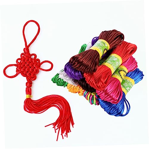 Cuerda para tejer macramé de cola de rata fácil de usar y tejer en colores variados 8