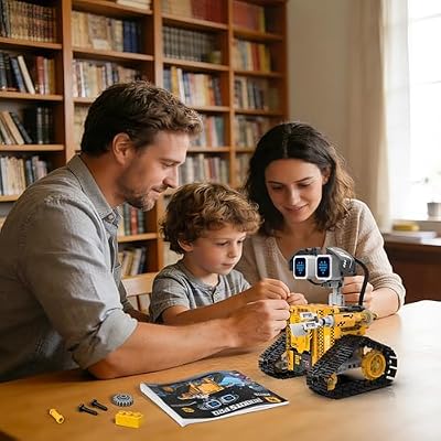 5-in-1 Robot Building Kit for Kids 6-12, STEM Coding Robot Toy with App & Remote Control, DIY Expression Robots, Educational Engineering Building Set Gift for Boys Girls (348 PCS)